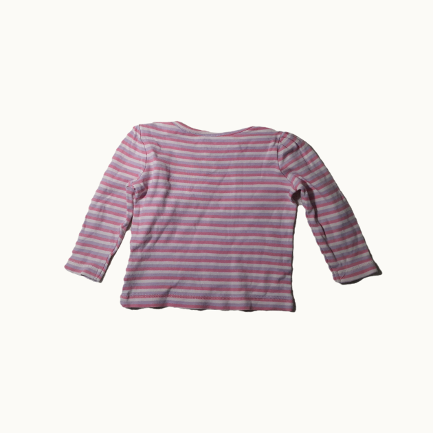 💗 Sweet Stripes Comfort Tee: Pink & White Long-Sleeve Cotton Top 💗 – Image 2