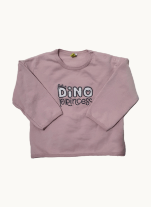 🦕 Soft Pink “Dino Princess” Long-Sleeve Top – LOSAN (3–6 Months / 68 cm)